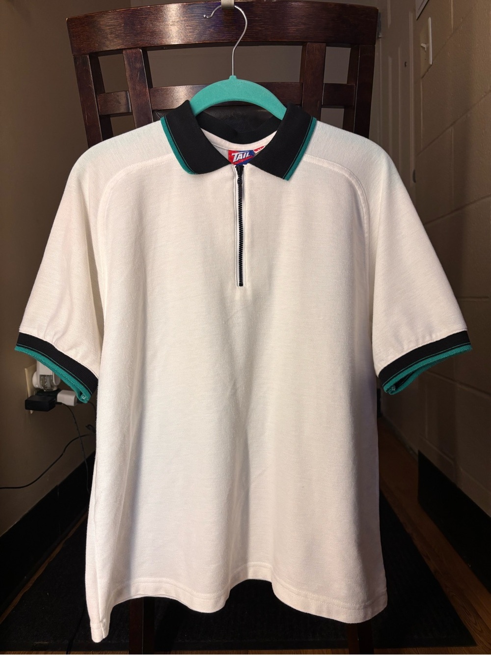 Vintage 90s Tail Quarter Zip Golf Polo Shirt Men's Medium White
